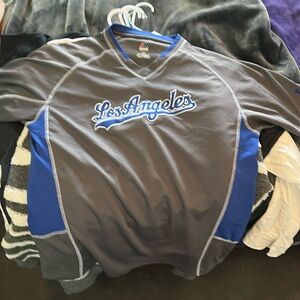 Los Angeles Dodgers On Field Majestic Warm Up Shirt Short Sleeve